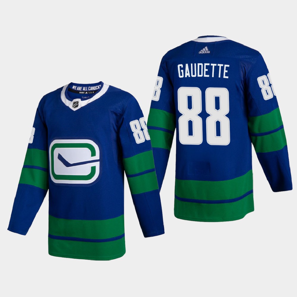 Vancouver Canucks 88 Adam Gaudette Men Adidas 2020 Authentic Player Alternate Stitched NHL Jersey Blue